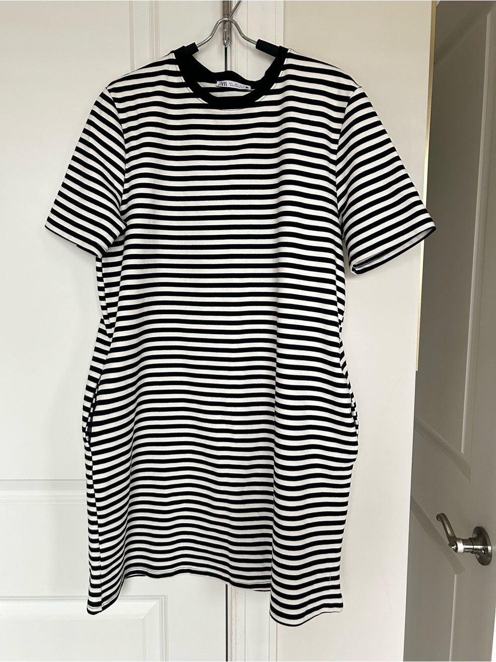 Zara Striped Mini Dress in Black & White Size Medium